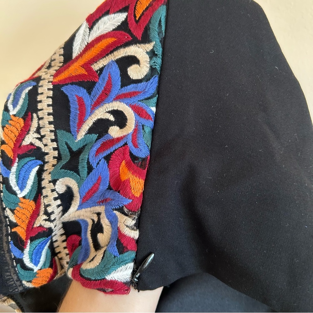 Anthropologie Eva Franco Florence Embroidered Corset Top Black Floral Sz XS - Picture 7 of 9